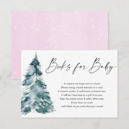 冬の本のベビーピンクの金ゴールド女の子のブックリクエスト エンクロージャーカード