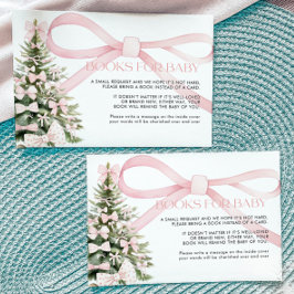 冬の本ベビーカードピンクボウ エンクロージャーカード