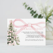 冬の本ベビーカードピンクボウ エンクロージャーカード (スタンド正面)