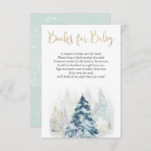 冬の本ベビー金ゴールドクリスマスツリー雪enc エンクロージャーカード (正面/裏面)