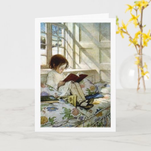 "冬の本" カード (黄色い花)