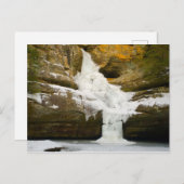 冬の杉の滝、オハイオ州ホッキングヒルズ ポストカード (正面/裏面)