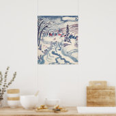 冬の村とヴィンテージクリスマス、雪景色 ポスター (キッチン)