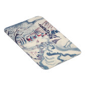 冬の村とヴィンテージクリスマス、雪景色 マグネット (右側)