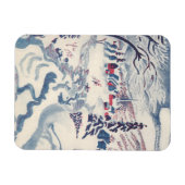 冬の村とヴィンテージクリスマス、雪景色 マグネット (横)