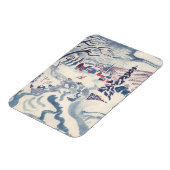 冬の村とヴィンテージクリスマス、雪景色 マグネット (左側)