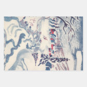 冬の村とヴィンテージクリスマス、雪景色 ラッピングペーパーシート (正面3)