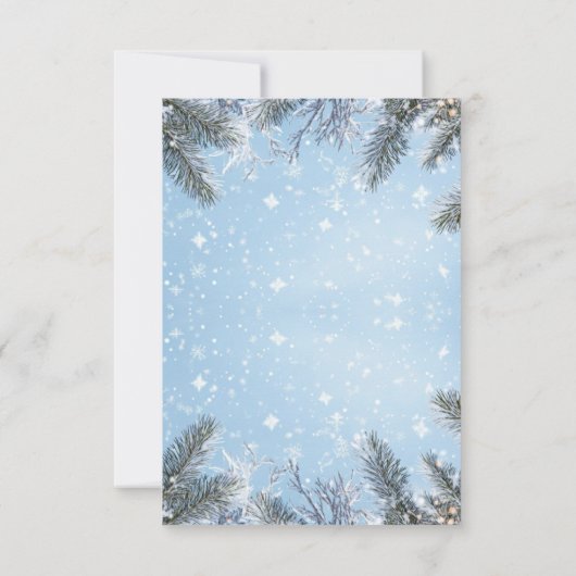 冬の村と雪のクリスマスパーティー 招待状 (裏面)