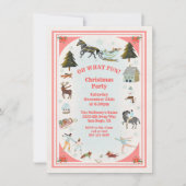 冬の村のクリスマスパーティー 招待状 (正面)