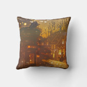 冬の村の夜景 クッション (裏面)