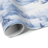 冬の村の水の色ホワイトクリスマスモダン ラッピングペーパー (ロールコーナー)