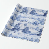 冬の村の水の色ホワイトクリスマスモダン ラッピングペーパー (アンロールド)