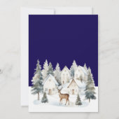 冬の村の水彩 赤ちゃん歓迎会 招待状 (裏面)