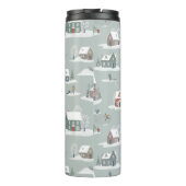 冬の村の雪のシーンパターン タンブラー (裏面)