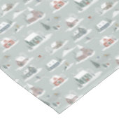 冬の村の雪のシーンパターン テーブルクロス (アングル)