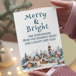冬の村の風景と明メリーるい シーズンカード
