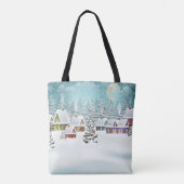 冬の村：雪の風景 トートバッグ (裏面)
