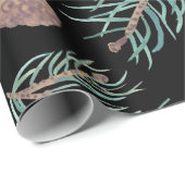 冬の松と果実の水彩植物模様 ラッピングペーパー (ロールコーナー)