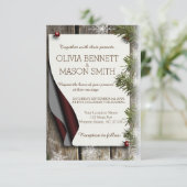 冬の松と雪のカ結婚ード 招待状 (スタンド正面)