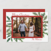 冬の松のクリスマスカード シーズンカード (正面/裏面)