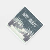 冬の松のクリスマススキーヤー スタンダードランチョンナプキン (角)