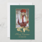 冬の松のクリスマスフォトグリーティングカード 招待状 (正面)