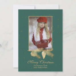 冬の松のクリスマスフォトグリーティングカード 招待状