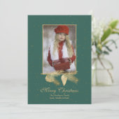 冬の松のクリスマスフォトグリーティングカード 招待状 (スタンド正面)