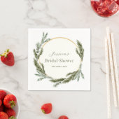 冬の松の常緑樹 ブライダルシャワー スタンダードカクテルナプキン (インサイチュ)