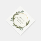 冬の松の常緑樹 ブライダルシャワー スタンダードカクテルナプキン (角)