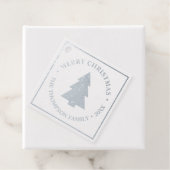 冬の松の木のクリスマスフォト フェイバータグ (箱)