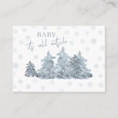 冬の松の木のベビー囲いカード エンクロージャーカード (裏面)
