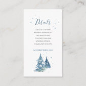 冬の松の木の森の水の色結婚の エンクロージャーカード (正面)