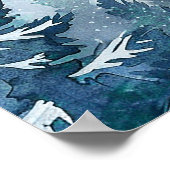 冬の松の木の森の赤ちゃんシャワー歓迎ポスター ポスター (角)