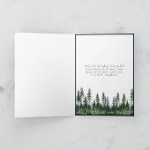 冬の松の木の森の雪川 カード (内部)