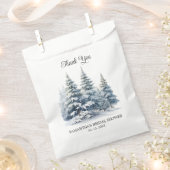 冬の松の木の森 雪に恋して ありがとう フェイバーバッグ (クリップ留めされた状態)