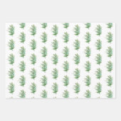 冬の松の木の水の色の手絵を描 ラッピングペーパーシート (正面3)