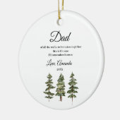 冬の松の木の花嫁の父すべての散歩 セラミックオーナメント (左)