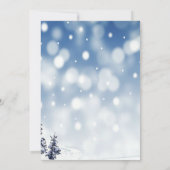 冬の松の木の赤ちゃんシャワー外は寒い 招待状 (裏面)