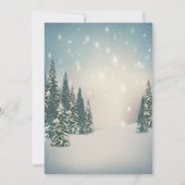 冬の松の木の赤ちゃんシャワー外は寒い 招待状 (裏面)