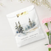 冬の松の木の雪の風景の水結婚色の フェイバーバッグ (封をした状態)