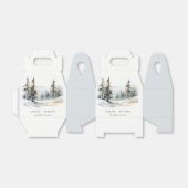 冬の松の木の雪の風景の水結婚色の フェイバーボックス (折り畳みなし)