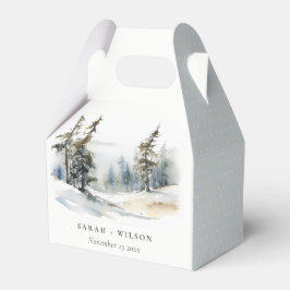 冬の松の木の雪の風景の水結婚色の フェイバーボックス