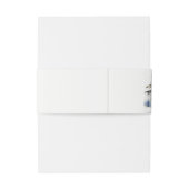 冬の松の木の雪の風景の水結婚色の 招待状ベリーバンド (裏面例)