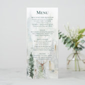 冬の松の木の雪の鹿の〔雄ジカの〕枝角結婚 メニュー (スタンド正面)