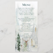 冬の松の木の雪の鹿の〔雄ジカの〕枝角結婚 メニュー (正面)