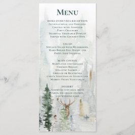 冬の松の木の雪の鹿の〔雄ジカの〕枝角結婚 メニュー