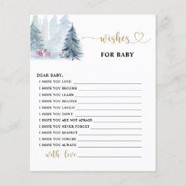 冬の松の木の願いベビーカード