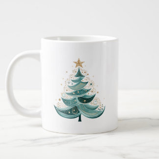 冬の松の木クリスマスコーヒーマグ ジャンボコーヒーマグカップ