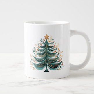 冬の松の木クリスマスコーヒーマグ ジャンボコーヒーマグカップ